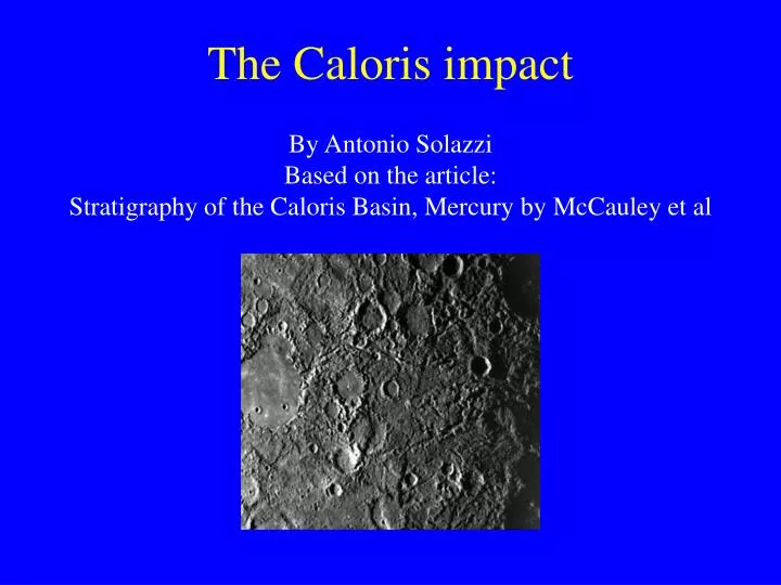 the caloris impact