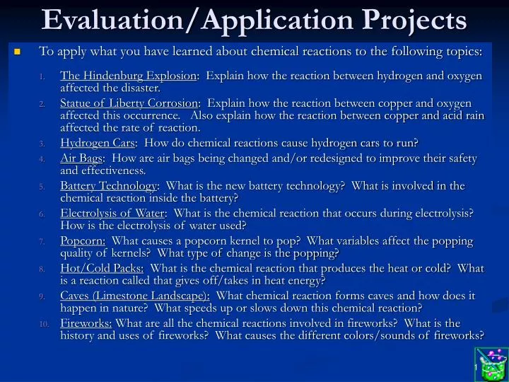 evaluation application projects