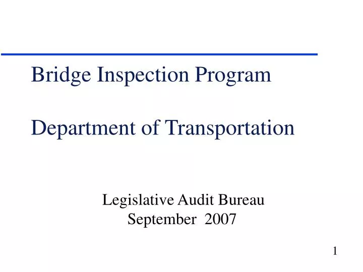bridge inspection program department of transportation