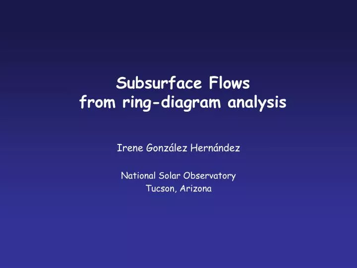 subsurface flows from ring diagram analysis