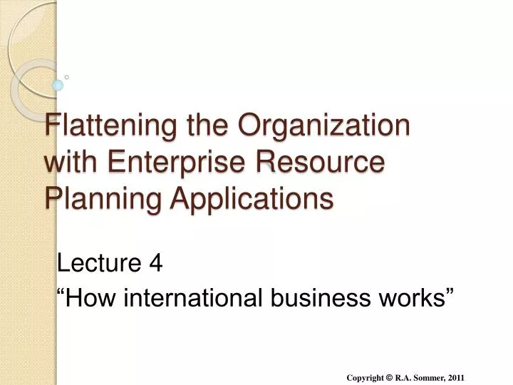 flattening the organization with enterprise resource planning applications