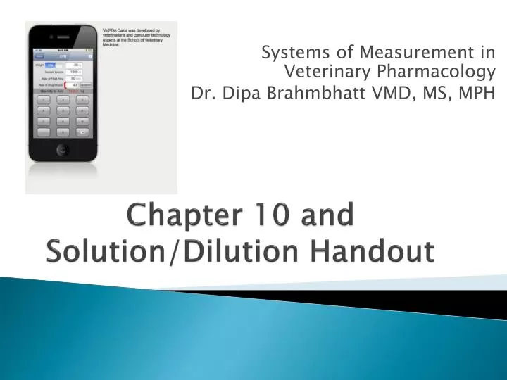 chapter 10 and solution dilution handout