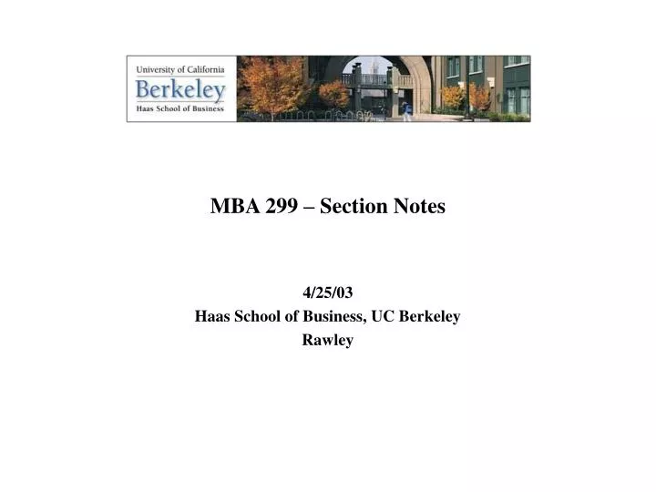 mba 299 section notes