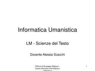 informatica umanistica