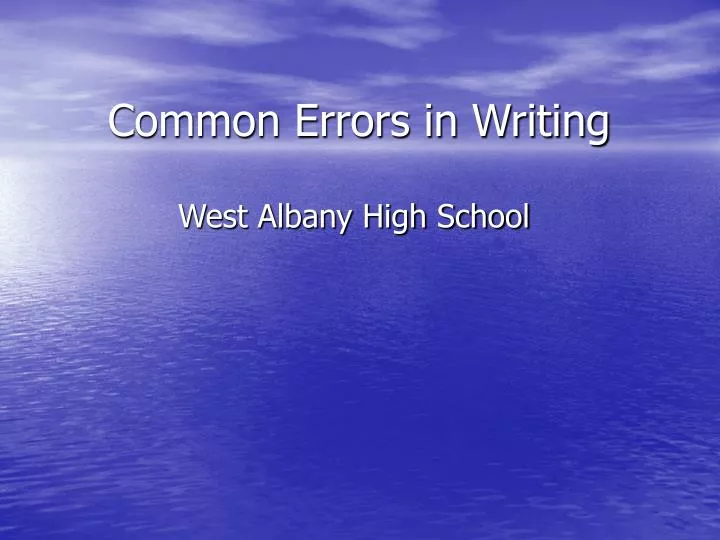 common errors in writing