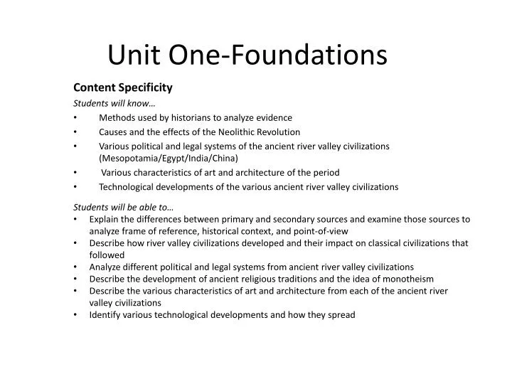 unit one foundations