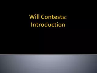 Will Contests: Introduction