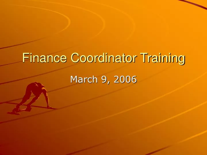 finance coordinator training