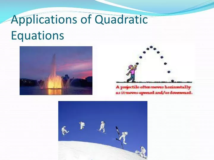 applications of quadratic equations