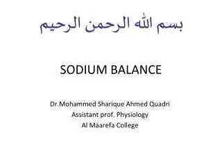 SODIUM BALANCE