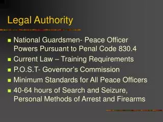 Legal Authority