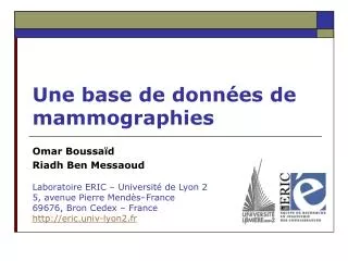 une base de donn es de mammographies