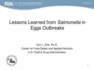 Lessons Learned from Salmonella in Eggs Outbreaks