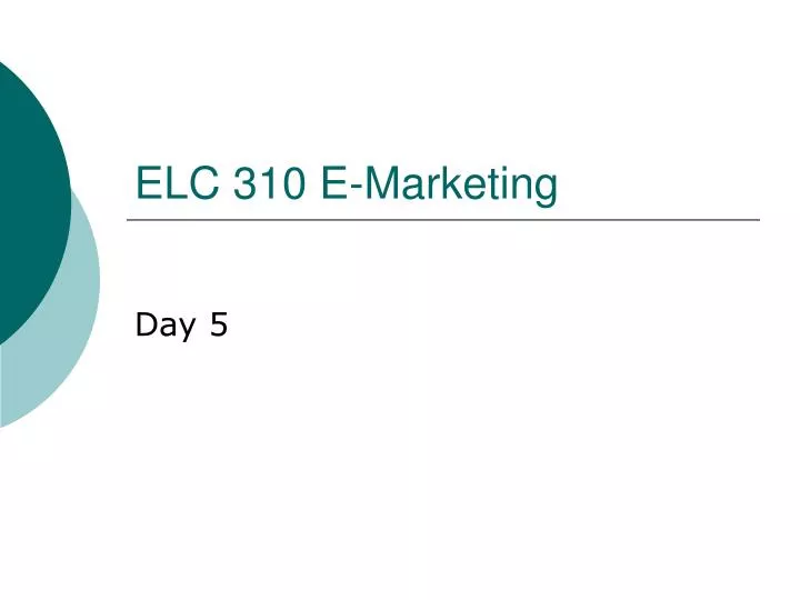 elc 310 e marketing