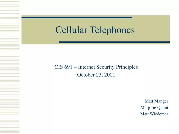cellular telephones
