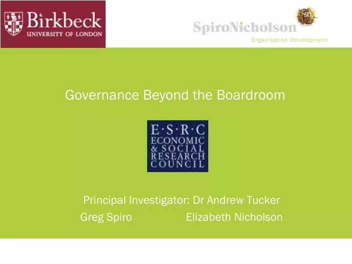 governance beyond the boardroom