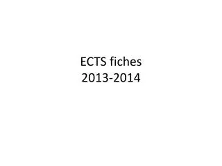 ECTS fiches 2013-2014