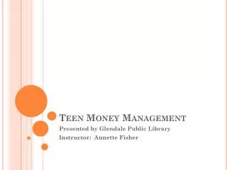 Teen Money Management