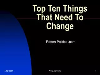 Top Ten Things That Need To Change