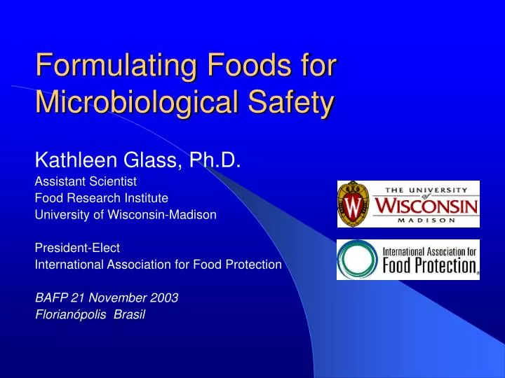 formulating foods for microbiological safety