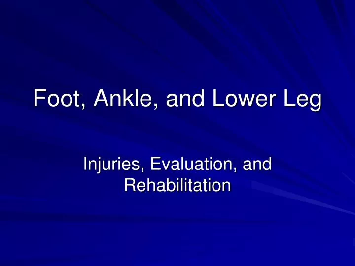 foot ankle and lower leg