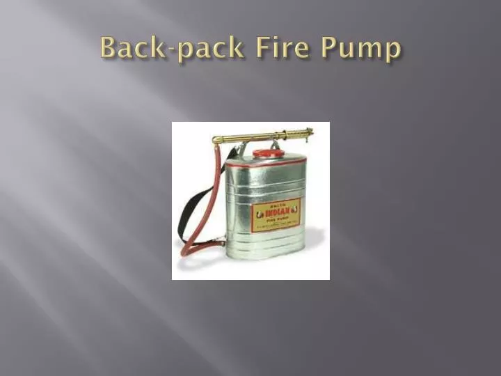 back pack fire pump