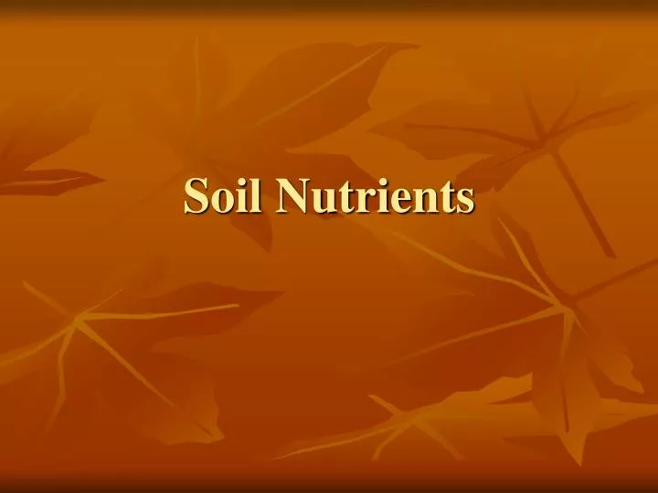 soil nutrients
