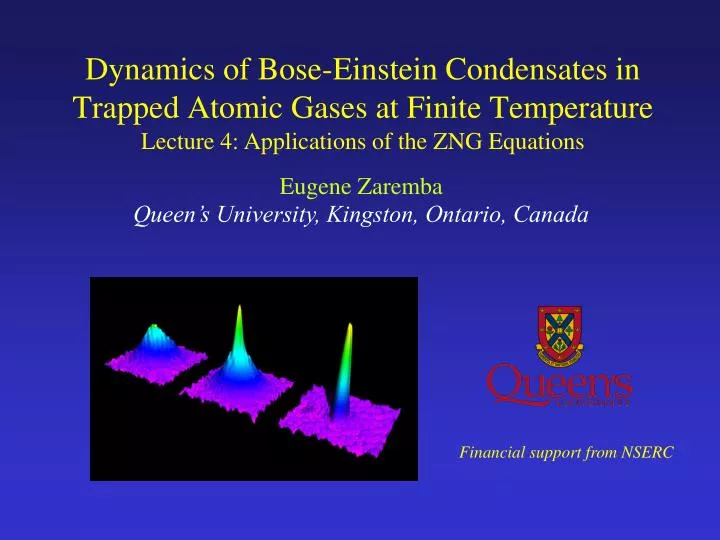 dynamics of bose einstein condensates in trapped atomic gases at finite temperature