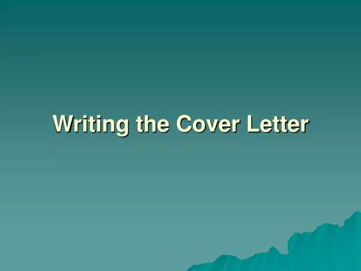 writing the cover letter