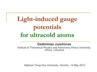 Light-induced gauge potentials for ultracold atoms