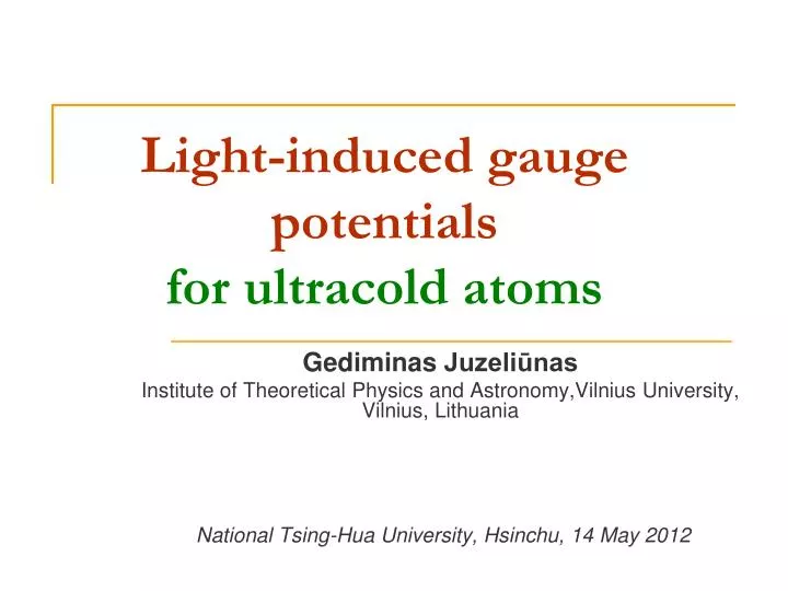 light induced gauge potentials for ultracold atoms