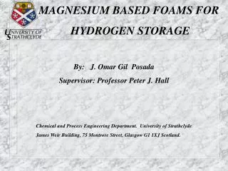 MAGNESIUM BASED FOAMS FOR HYDROGEN STORAGE