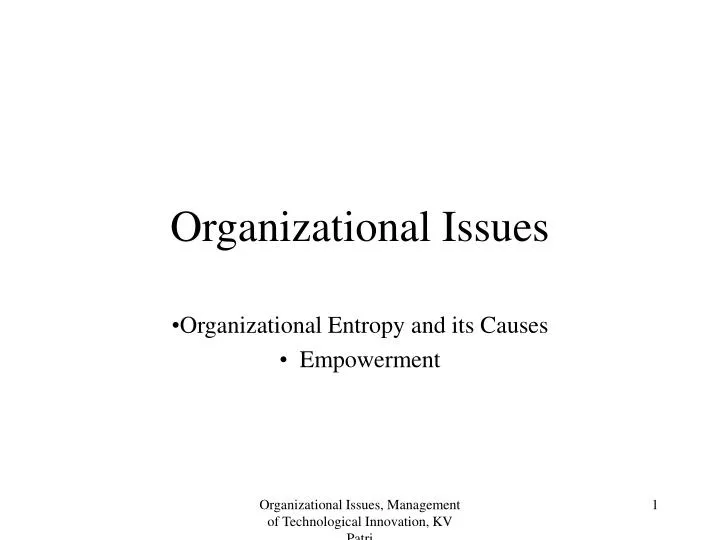 organizational issues