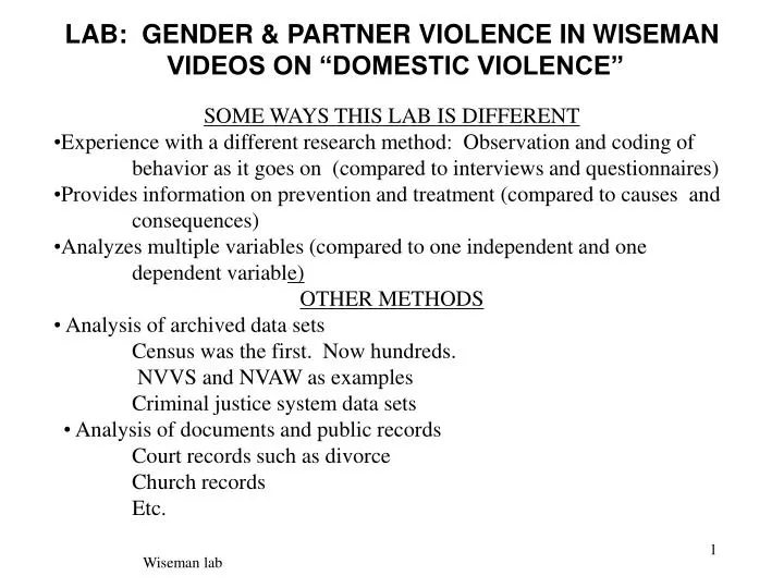 lab gender partner violence in wiseman videos on domestic violence