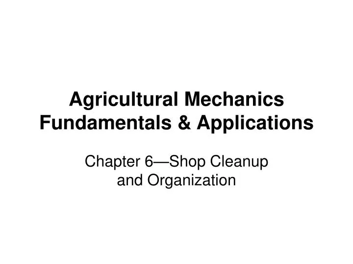 agricultural mechanics fundamentals applications