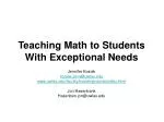 Teaching Math to Students With Exceptional Needs - slide 1
