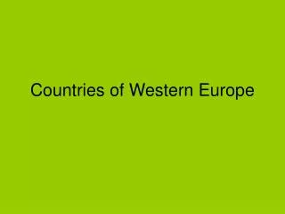 Countries of Western Europe