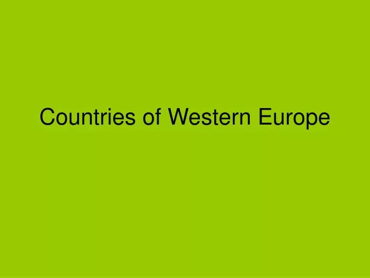 countries of western europe