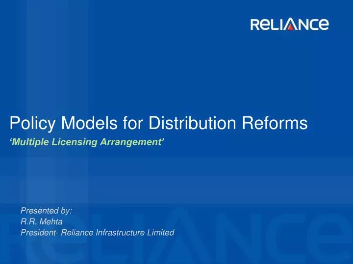 policy models for distribution reforms
