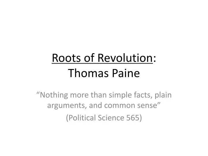 roots of revolution thomas paine