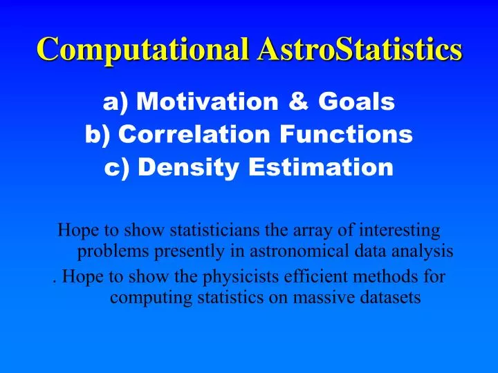 computational astrostatistics