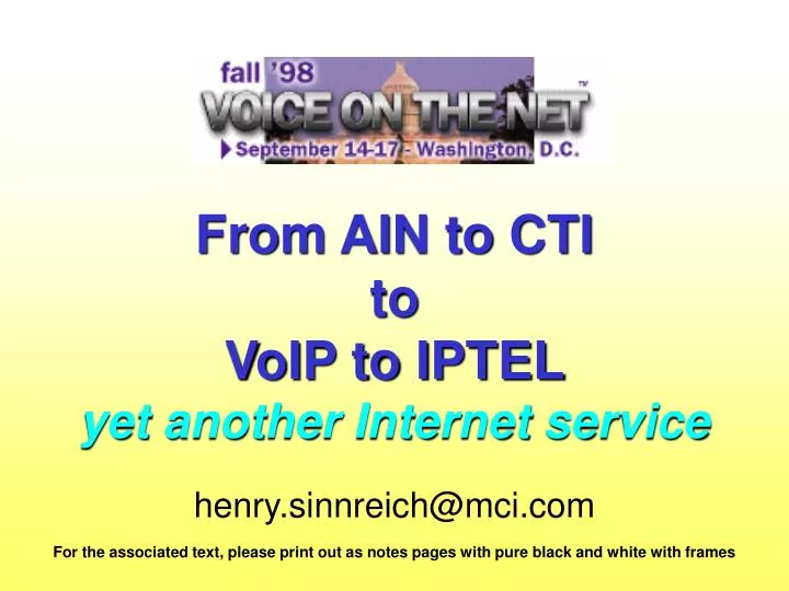 from ain to cti to voip to iptel yet another internet service