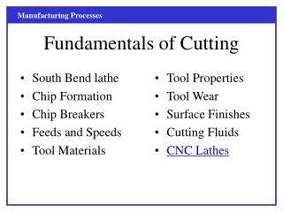Fundamentals of Cutting