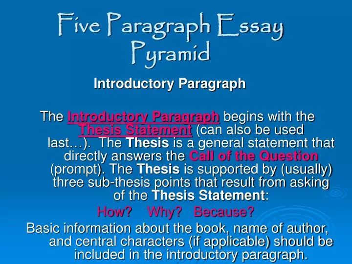 five paragraph essay pyramid