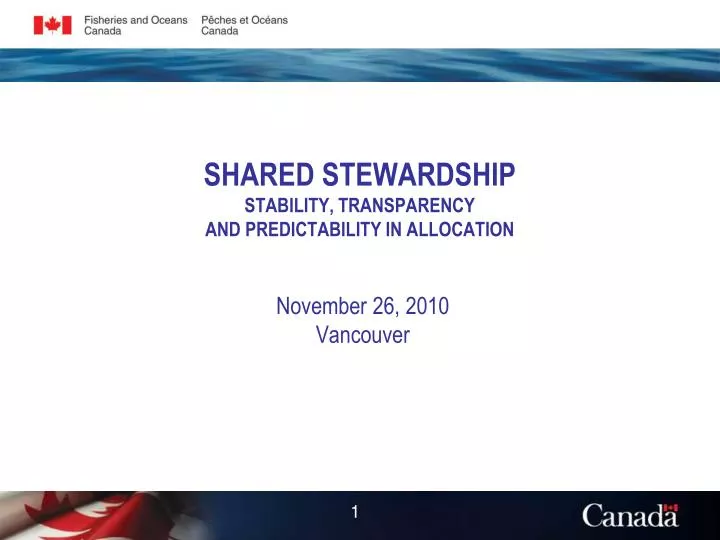shared stewardship stability transparency and predictability in allocation