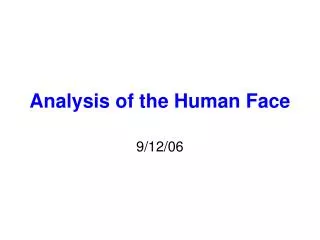 analysis of the human face