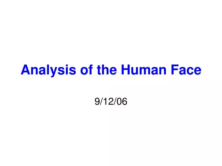 analysis of the human face