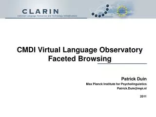 CMDI Virtual Language Observatory Faceted Browsing