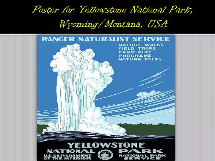 poster for yellowstone national park wyoming montana usa