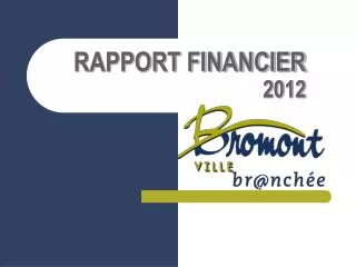 RAPPORT FINANCIER 2012